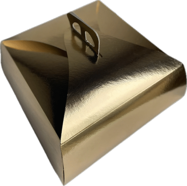 Gold Cake Box With Handle - Image 3