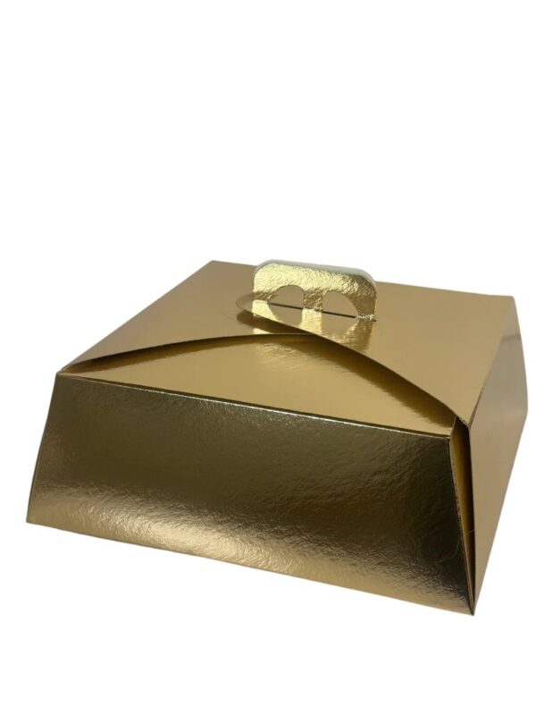 Gold Cake Box With Handle - Image 2
