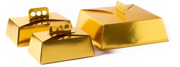 Gold Cake Box With Handle